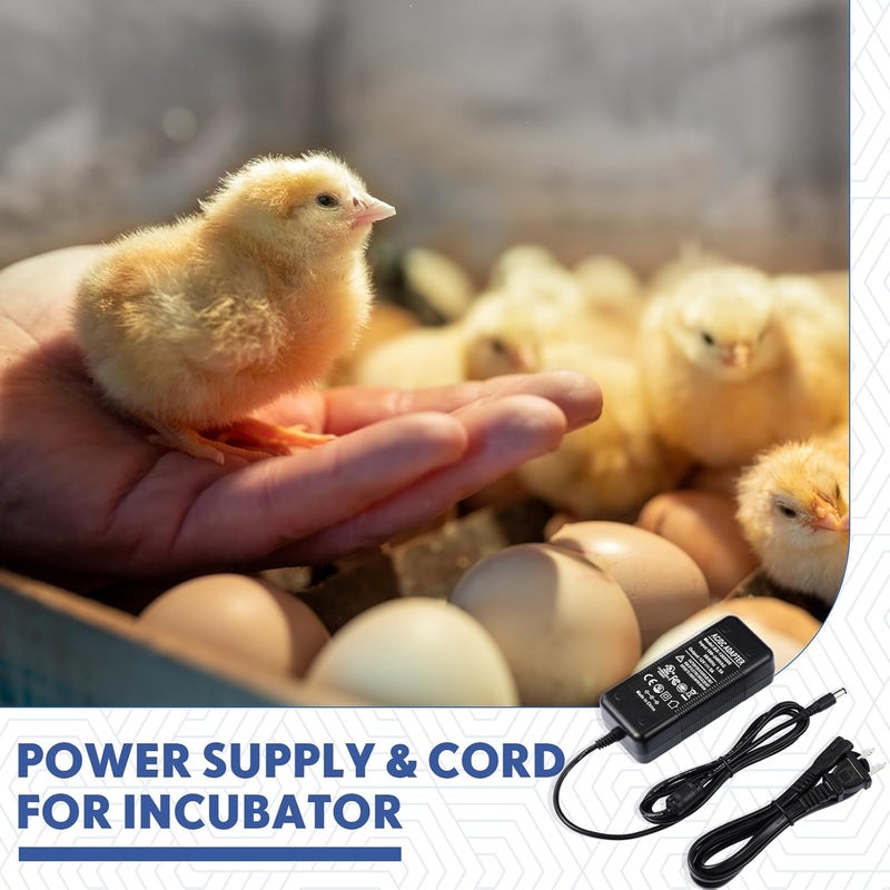 Konohan Power Supply Cord Compatible with Nurture Right 360° Egg Incubator 12v AC/DC Compatible with Nurture Right 360° Egg Incubator Parts for Temperature Humidity Control Hatching Supply Cord - Image 5